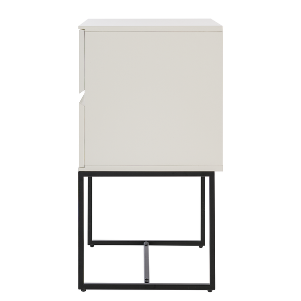 Nachtkommode Zaddy 75 cm - Weiß / Schwarz
