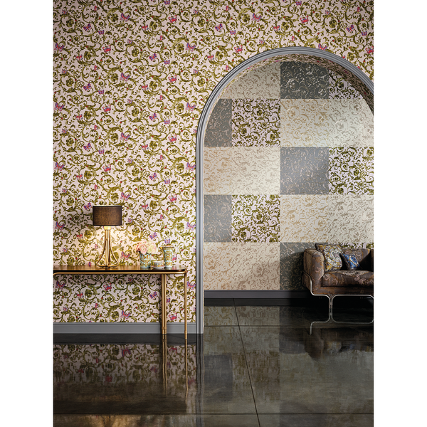Tapete Versace Barocco Butterfly II - Vlies - Beige