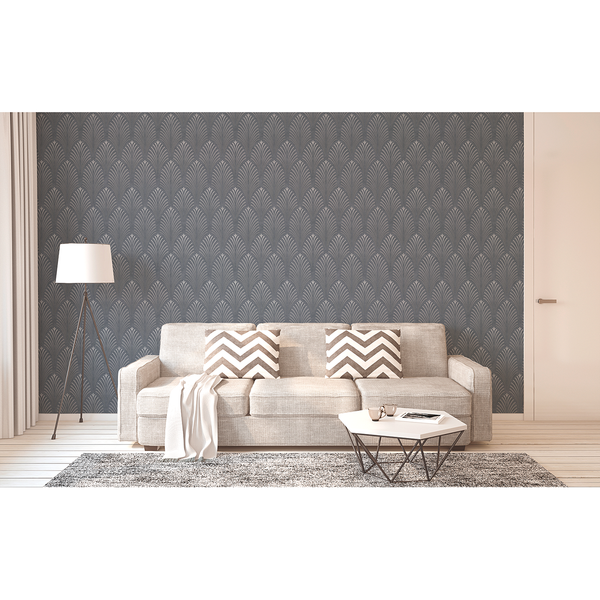 Vliestapete Rabea - Vlies - Schwarz