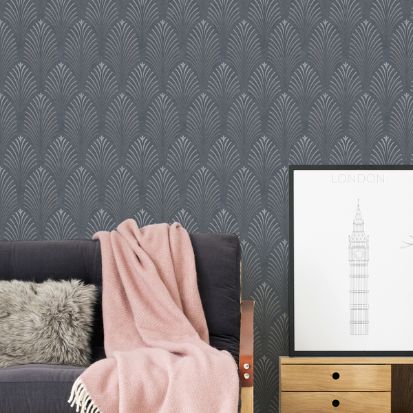 Vliestapete Rabea - Vlies - Schwarz