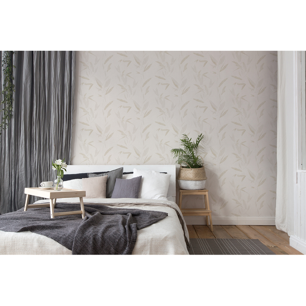 Vliestapete Capalonga Blätter - Vlies - Beige