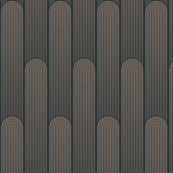 Vliestapete Art Deco Retro - Vlies - Schwarz