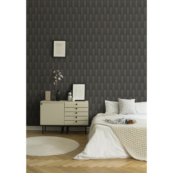 Vliestapete Art Deco Retro - Vlies - Schwarz