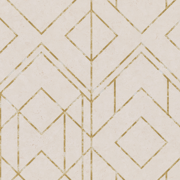 Vliestapete Ava Modern I - Vlies - Beige / Gold