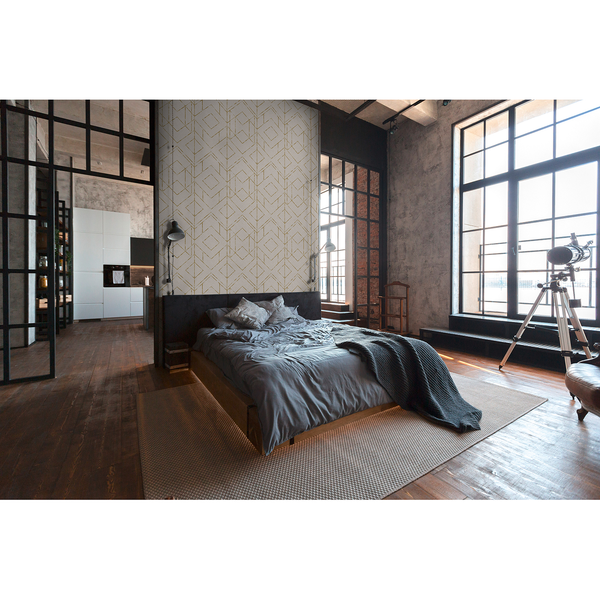 Vliestapete Ava Modern I - Vlies - Beige / Gold