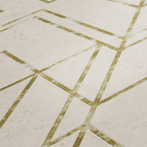 Vliestapete Ava Modern I - Vlies - Beige / Gold