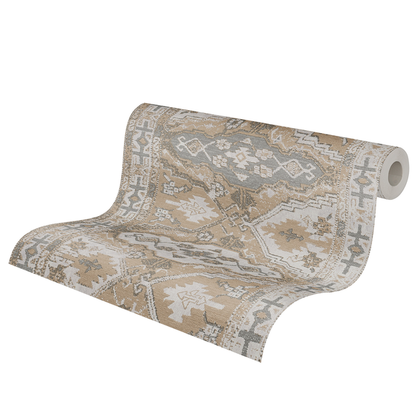Vliestapete Said Orientalischer Teppich - Vlies - Beige / Grau