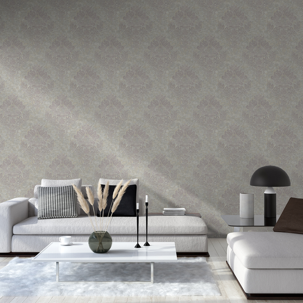 Vliestapete Alena Barock Ornament - Vlies - Grau / Beige
