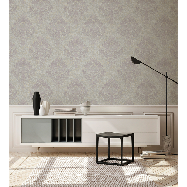 Vliestapete Alena Barock Ornament - Vlies - Grau / Beige