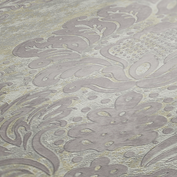 Vliestapete Alena Barock Ornament - Vlies - Grau / Beige