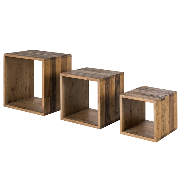 Wandregal TAMATI 3er-Set - Pinie massiv