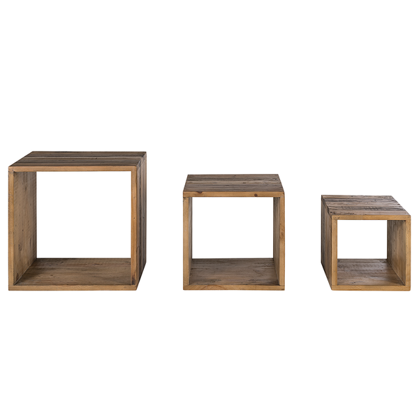 Wandregal TAMATI 3er-Set - Pinie massiv