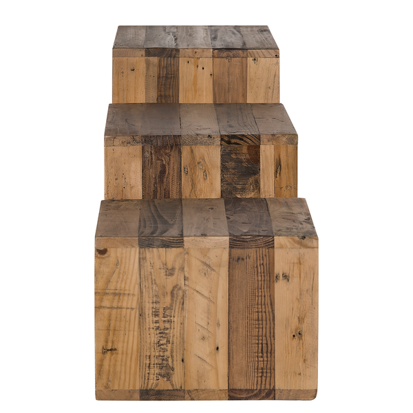 Wandregal TAMATI 3er-Set - Pinie massiv