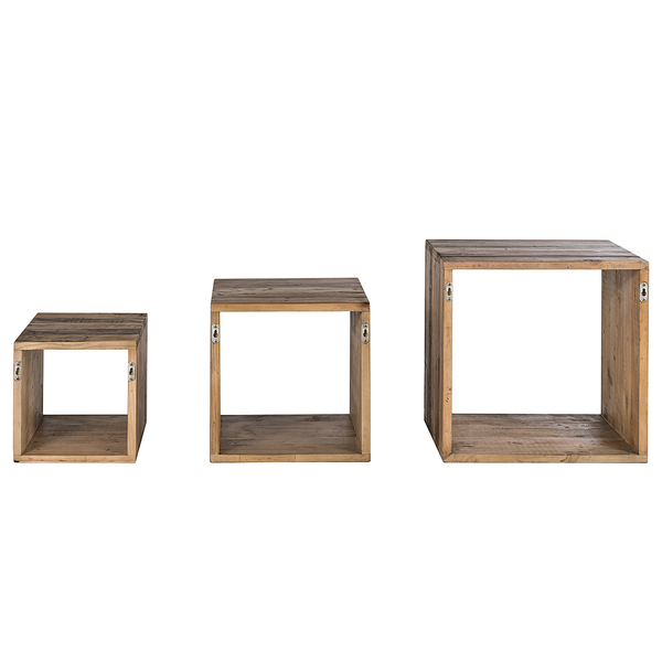 Wandregal TAMATI 3er-Set - Pinie massiv