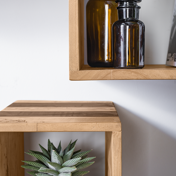 Wandregal TAMATI 3er-Set - Pinie massiv