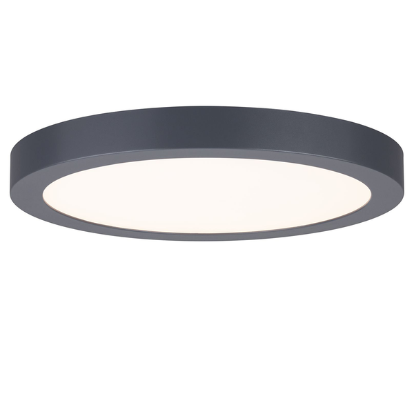 LED-Deckenleuchte Abia - Polycarbonat / Metall - 1-flammig - Dunkelgrau