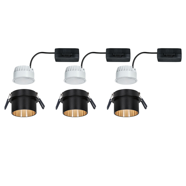 LED-Einbauleuchte Gil III (3er-Set) - Aluminium - 3-flammig