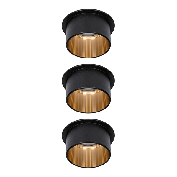 LED-Einbauleuchte Gil III (3er-Set) - Aluminium - 3-flammig