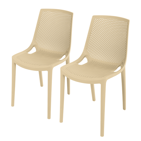 Stapelstuhl VACARIA 2er-Set - Polyethylen - Beige
