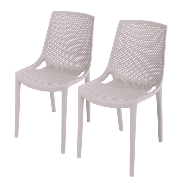 Stapelstuhl VACARIA 2er-Set - Polyethylen - Grau
