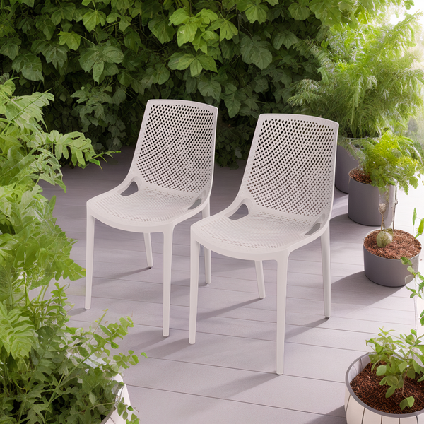 Stapelstuhl VACARIA 2er-Set - Polyethylen - Grau