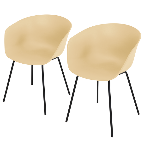Gartenstuhl VEDENE 2er-Set - Polyethylen / Stahl - Beige
