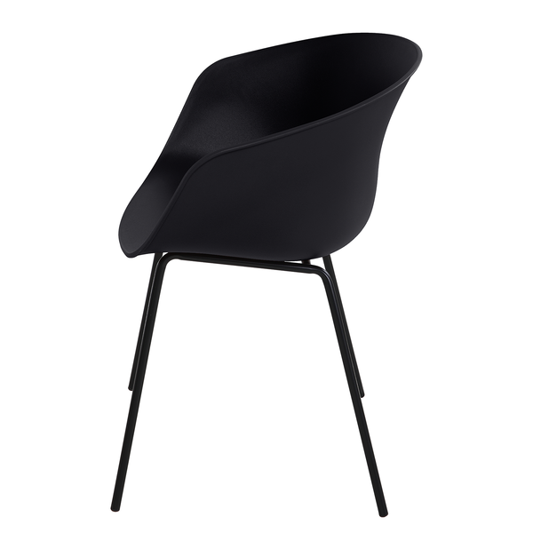 Gartenstuhl VEDENE 2er-Set - Polyethylen / Stahl - Schwarz