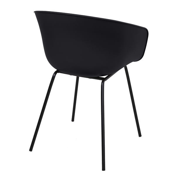 Gartenstuhl VEDENE 2er-Set - Polyethylen / Stahl - Schwarz