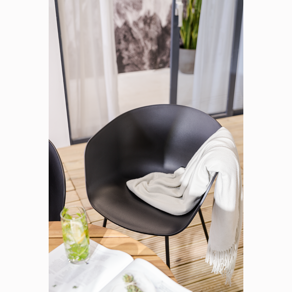 Gartenstuhl VEDENE 2er-Set - Polyethylen / Stahl - Schwarz