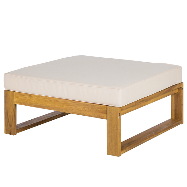 Loungehocker Mavre aus Akazienholz - Weiß - Webstoff - Akazie - 73 x 35 x 73 cm