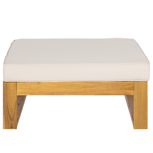 Loungehocker Mavre aus Akazienholz - Weiß - Webstoff - Akazie - 73 x 35 x 73 cm
