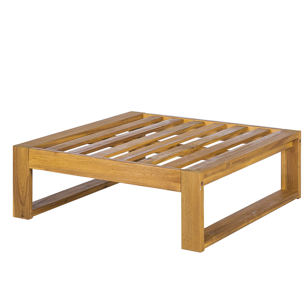 Loungehocker Mavre aus Akazienholz - Weiß - Webstoff - Akazie - 73 x 35 x 73 cm