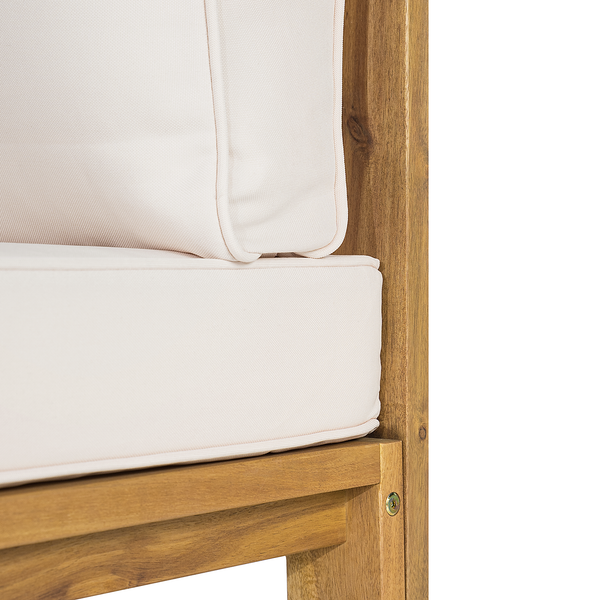 Loungehocker Mavre aus Akazienholz - Weiß - Webstoff - Akazie - 73 x 35 x 73 cm