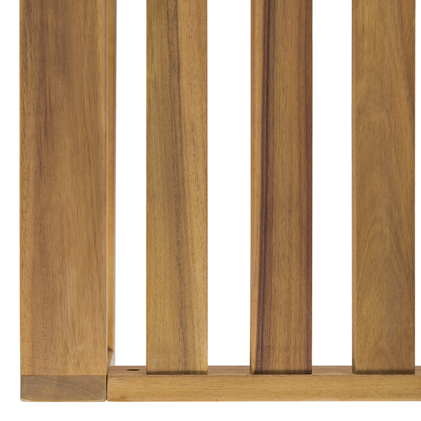 Loungehocker Mavre aus Akazienholz - Weiß - Webstoff - Akazie - 73 x 35 x 73 cm