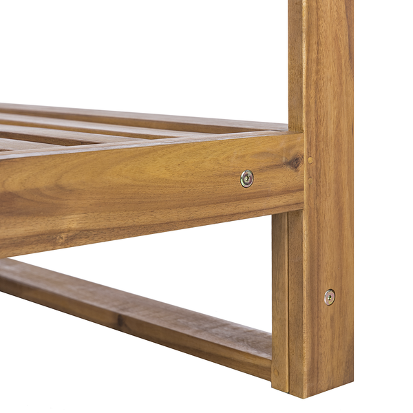 Loungehocker Mavre aus Akazienholz - Weiß - Webstoff - Akazie - 73 x 35 x 73 cm