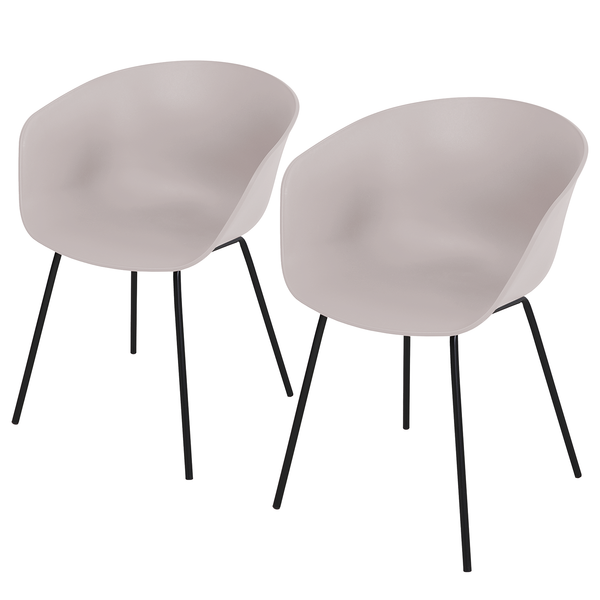 Gartenstuhl VEDENE 2er-Set - Polyethylen / Stahl - Grau