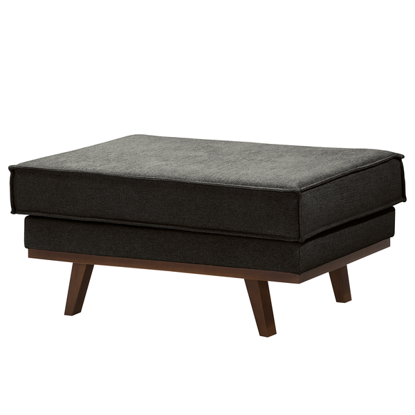 Polsterhocker Jurga - Webstoff - Webstoff Sioma: Schwarz