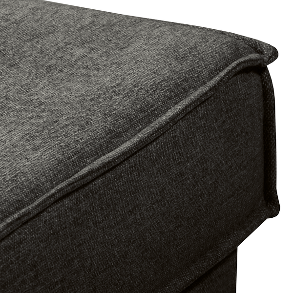 Polsterhocker Jurga - Webstoff - Webstoff Sioma: Schwarz