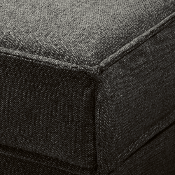 Polsterhocker Jurga - Webstoff - Webstoff Sioma: Schwarz