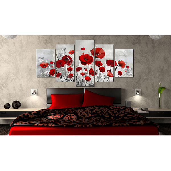 Wandbild Scarlet Cloud - MDF / Leinwand - Mehrfarbig - 200 x 100 cm