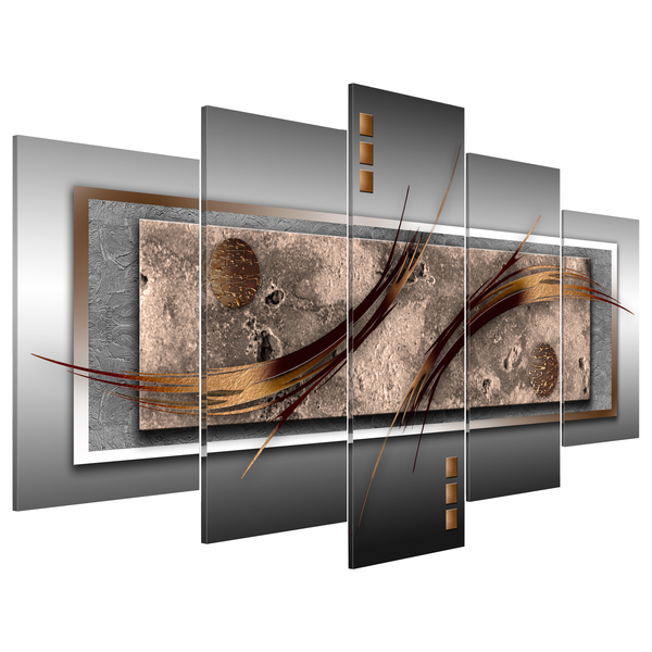 Wandbild Moderner Schick - MDF / Leinwand - Mehrfarbig - 100 x 50 cm