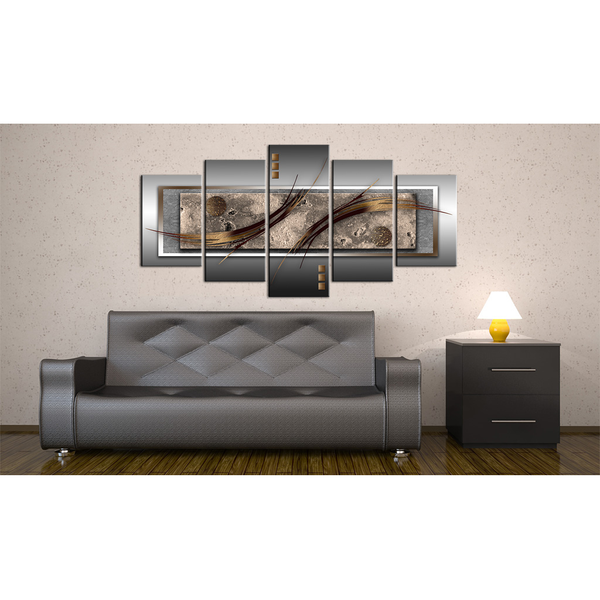 Wandbild Moderner Schick - MDF / Leinwand - Mehrfarbig - 100 x 50 cm