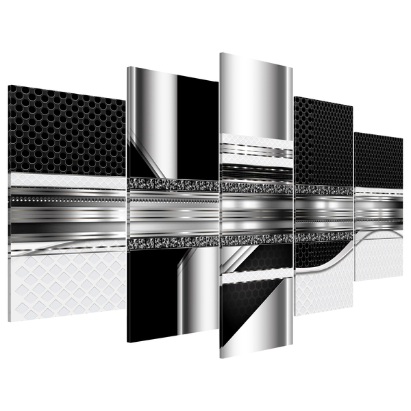 Wandbild Silver Cut - MDF / Leinwand - Mehrfarbig - 200 x 100 cm