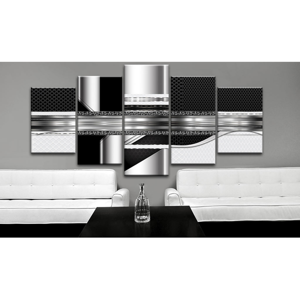 Wandbild Silver Cut - MDF / Leinwand - Mehrfarbig - 100 x 50 cm