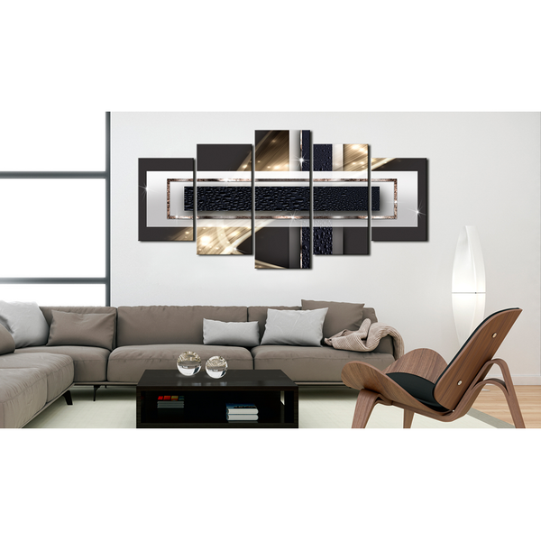 Wandbild Night Storm - MDF / Leinwand - Mehrfarbig - 200 x 100 cm