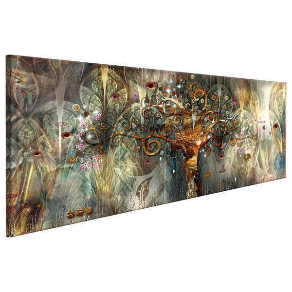 Wandbild Land of Happiness - MDF / Leinwand - Mehrfarbig - 120 x 40 cm