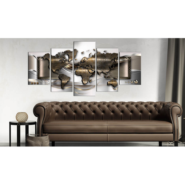 Wandbild World breeze - MDF / Leinwand - Mehrfarbig - 200 x 100 cm