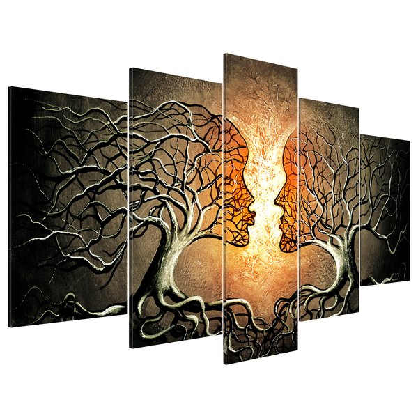 Wandbild Love Entanglement - MDF / Leinwand - Mehrfarbig - 200 x 100 cm