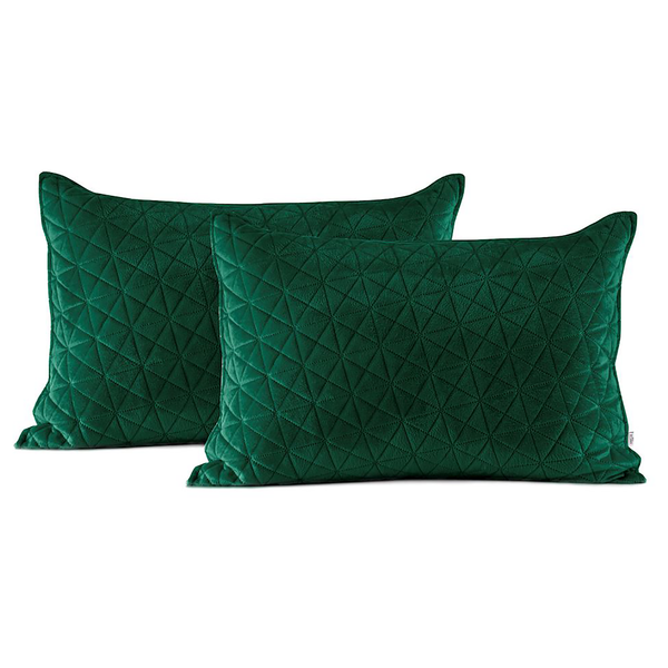 Kissenbezug Aila (2-er Set) - Polyester / Velvet-Optik - Dunkelgrün - 70 x 50 cm