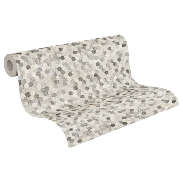 Vliestapete Zielang - Grau - 0,53m x 10,05m - Grau